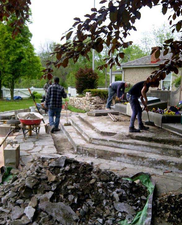 Masonry work underway on McCrae House Memorial