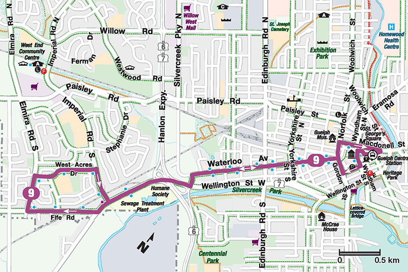 Route 9 map