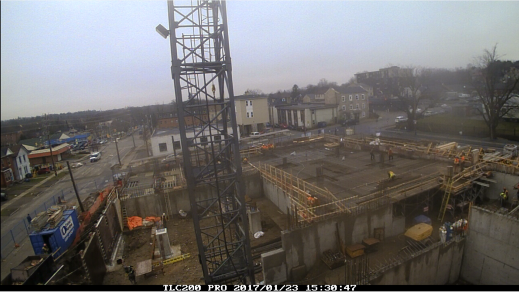 West wing foundation walls and second floor slab at the Guelph police headquarters, a