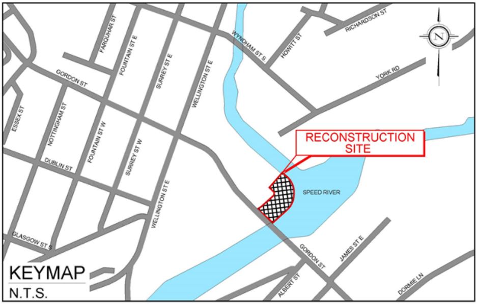 Map showing location of reconstruction site
