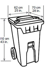Large cart: depth - 70cm/28in, width - 62cm/25in, height - 110cm/43in