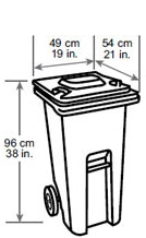 Medium cart: depth - 54cm/21in, width - 49 cm/19in, height - 96cm/38in