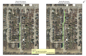 2022 Brockville Avenue on-street parking survey diagram