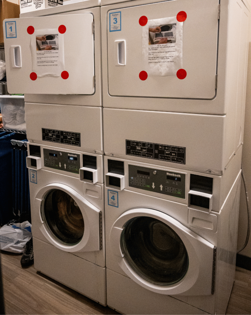 Stacked washers and dryers