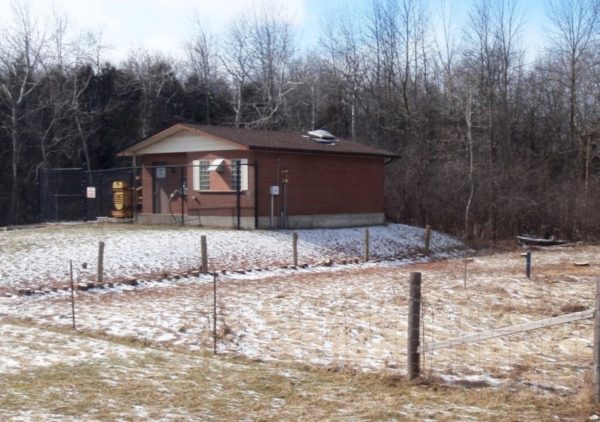 Image shows the Burke well house before construction