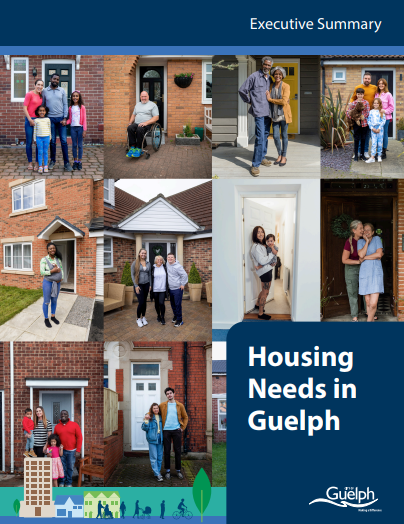 Report cover of the Executive Summary of the Housing Needs Assessment for Guelph