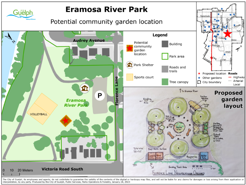 Eramosa River Park proposed garden map is shown
