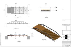 Detailed design illustration of the existing Norwich Street footbridge