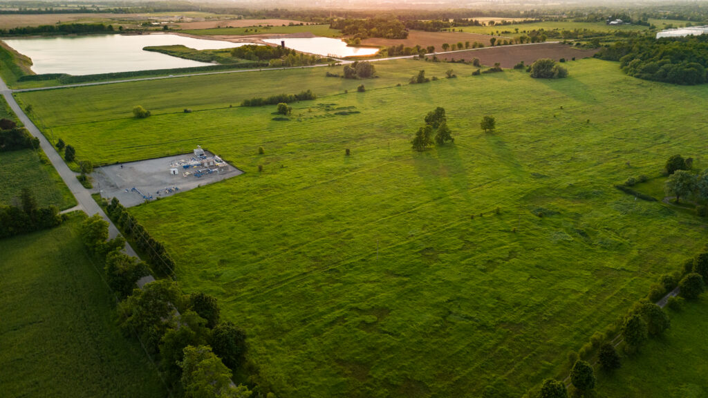 an image of a large expanse of green field