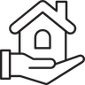 icon of hand holding a house