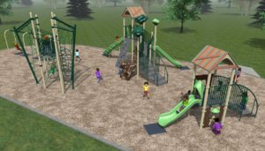 Artist rendering of the new Howitt Park playground.