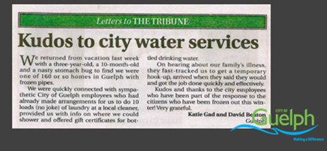 Kudos To City Water Services