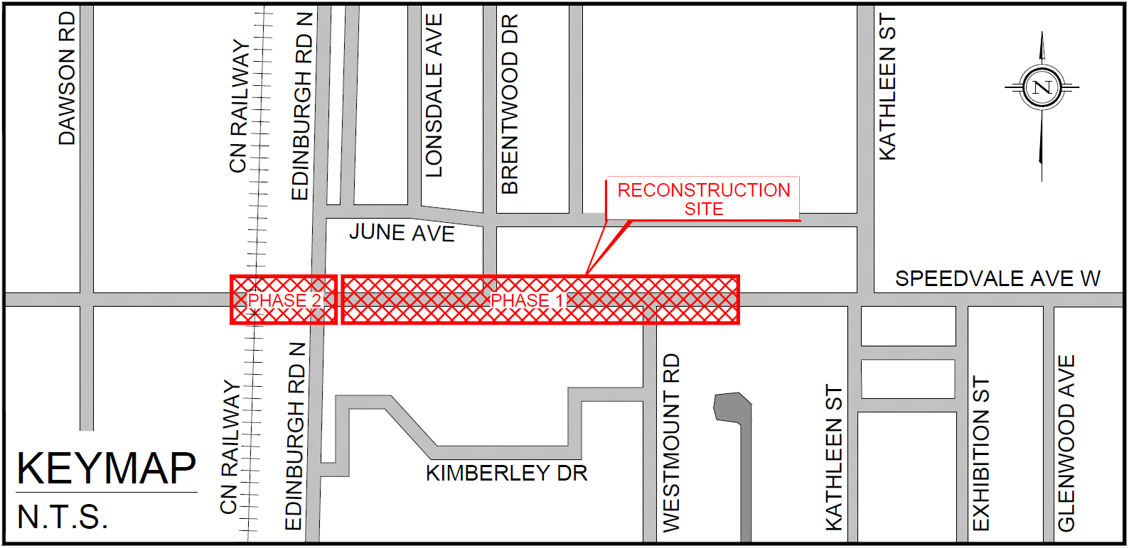 Map indicating the reconstruction site