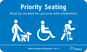 Priority Seating sign