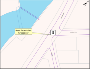 Map of Riverview Drive lane at Wolseley Road
