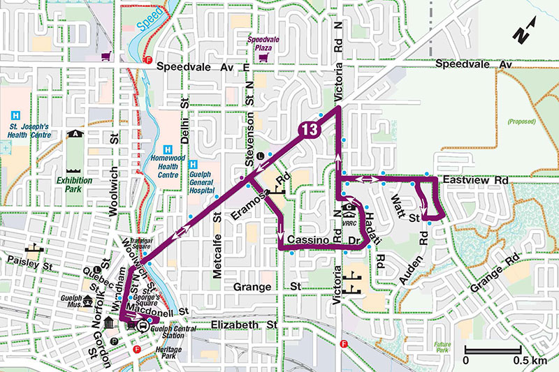 Route 13 map