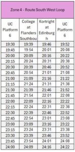 South West Schedule