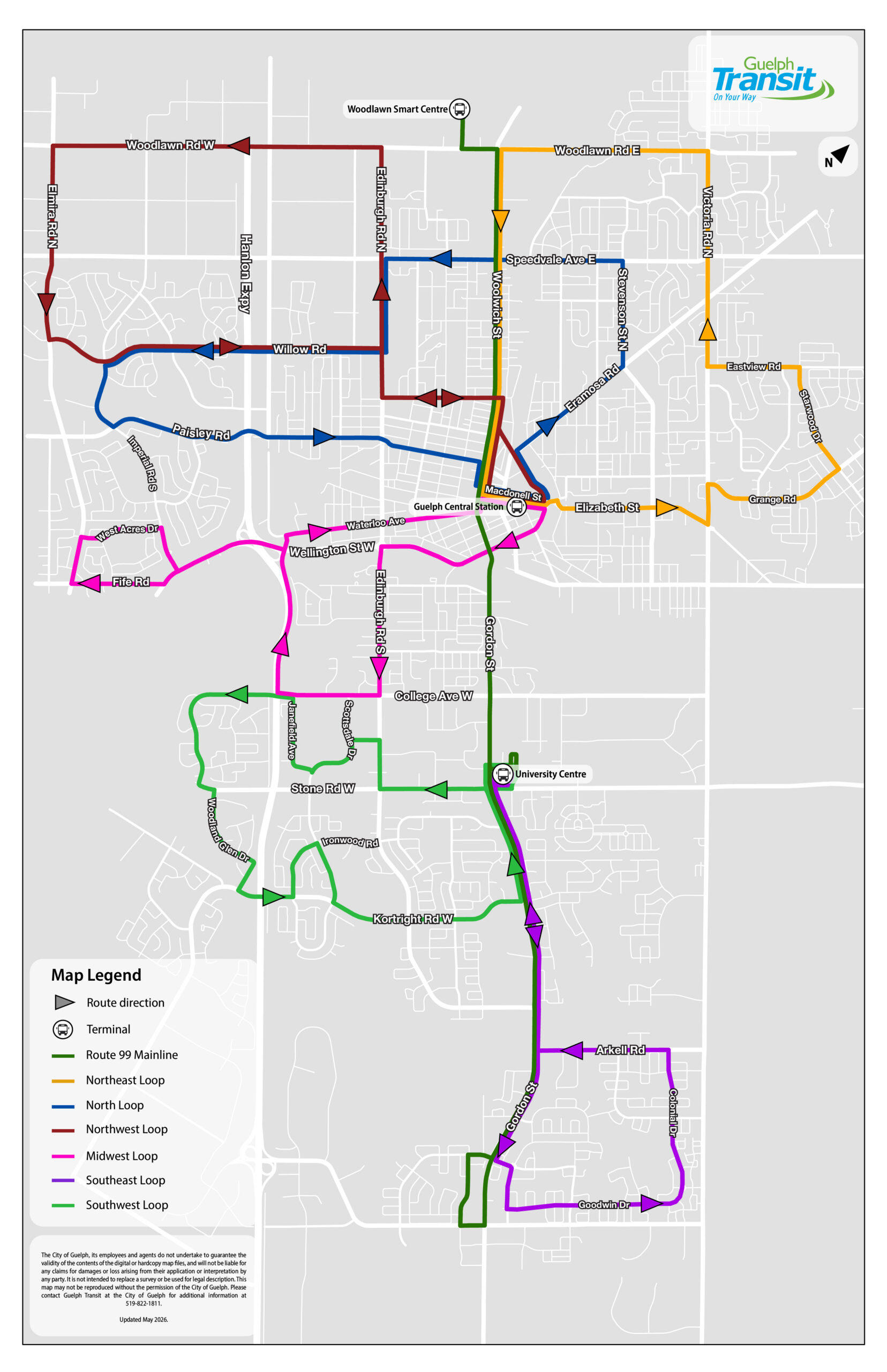 Route map for Canada Day and New Year's Eve.