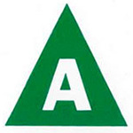Class A Extinguishers - Green triangle with a capital A, ordinary combustibles