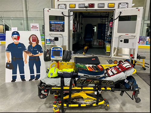 Guelph-Wellington Paramedic ambulance, stretcher and gear