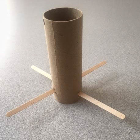 Popsicle sticks added to the toilet paper roll