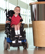Boy in wheelchair
