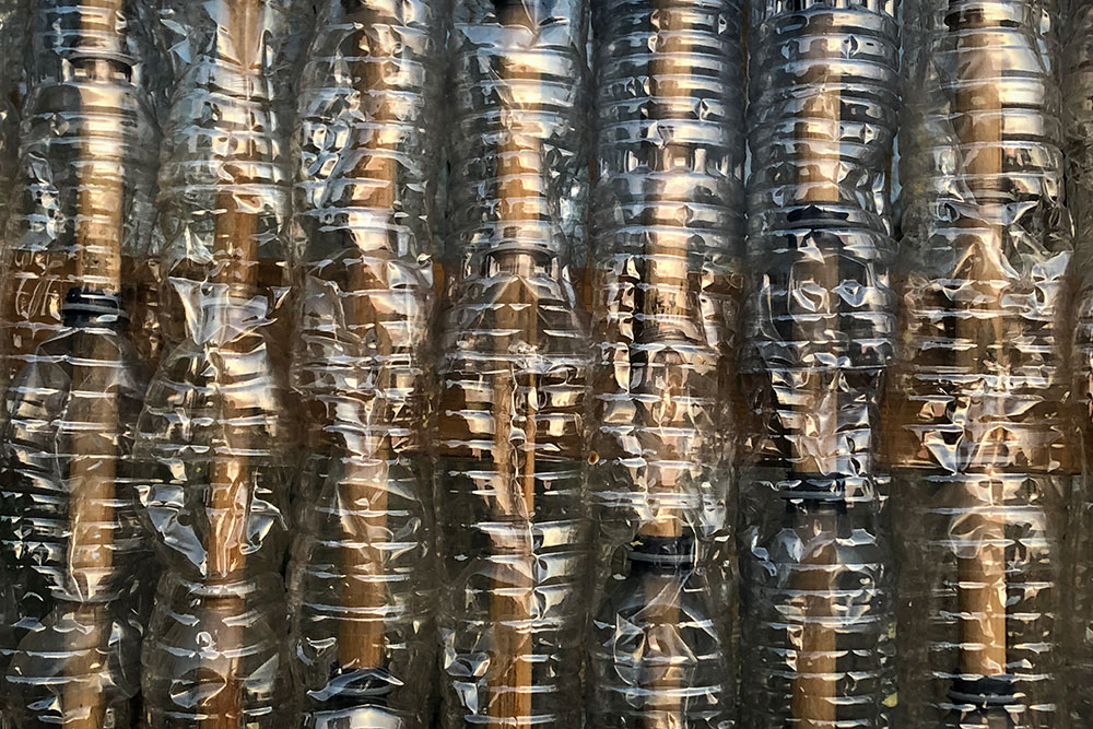 Close-up of water bottle wall