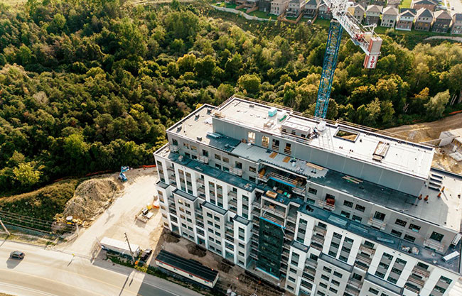 apartment building being constructed