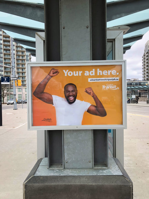 display board at Guelph Central Station