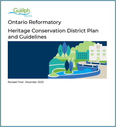 Report cover page of the Ontario Reformatory Heritage Conservation District Plan and Guidelines, revised December 2025.