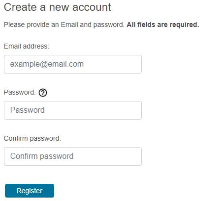 Screenshot of login page