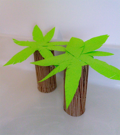 paper roll palm trees