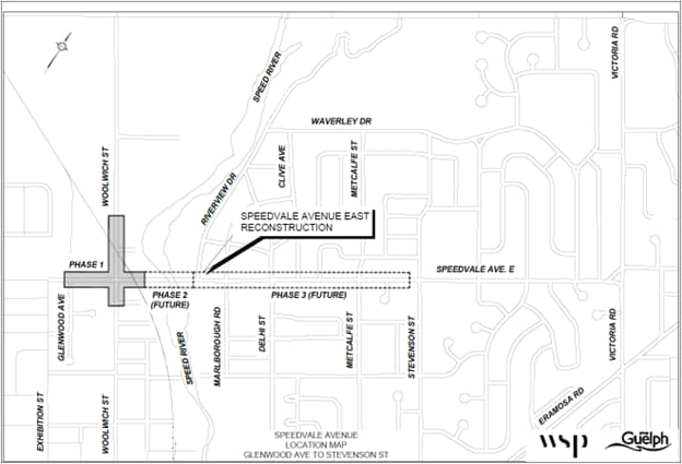 Speedvale Avenue East improvements map