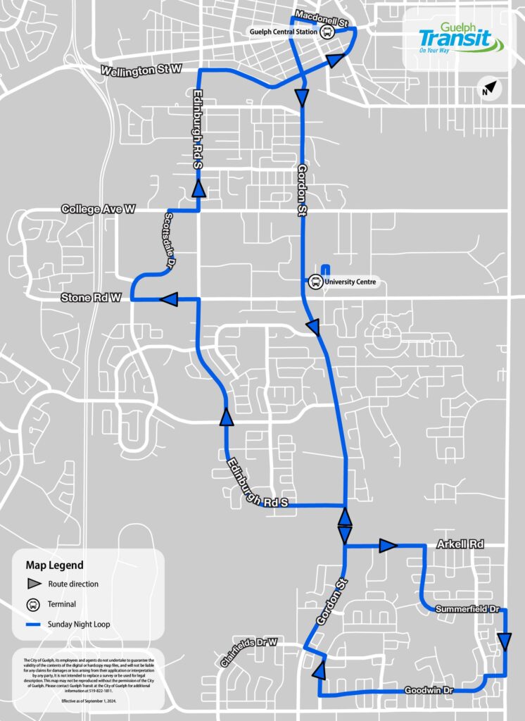 Sunday night loop map